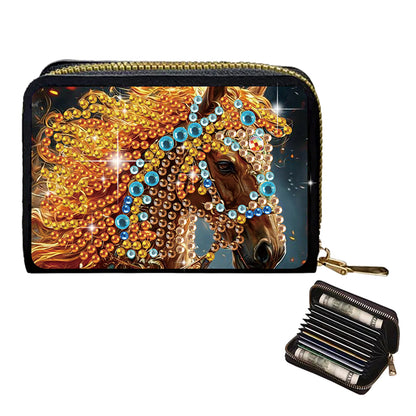 2pcs Horse Pattern Diamond Painting Fashion Card Holder Compact Coin Purse