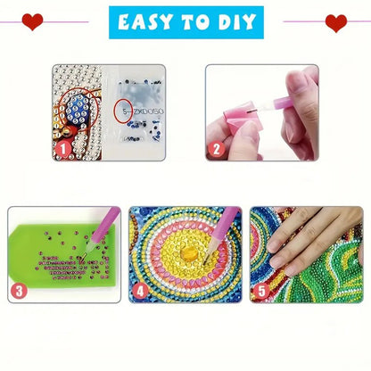 6PCS DIY Diamond Art Greeting Cards Christmas Elf Congratulations Cards Gift