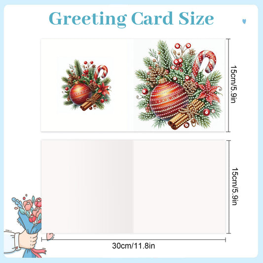 6PCS DIY Diamond Art Greeting Cards Xmas Atmosphere Congratulations Cards Gift