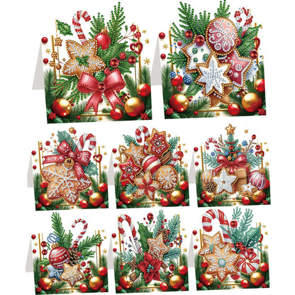 8PCS DIY Diamond Art Greeting Cards Congratulations Cards   Gifts (Christmas)
