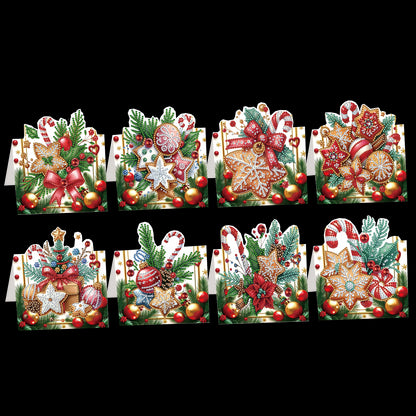 8PCS DIY Diamond Art Greeting Cards Congratulations Cards   Gifts (Christmas)