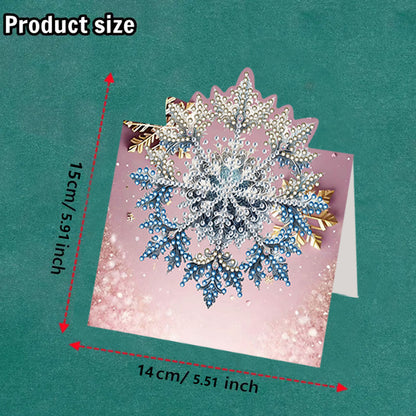 8PCS DIY Diamond Art Greeting Cards Congratulations Cards   Gifts (Snowflake)