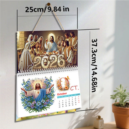 2026 Jesus DIY Diamond Dots Painting Kit Diamond Art Home Paper Desk Calendar