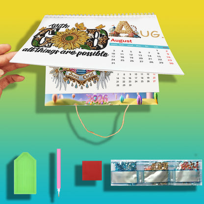 2026 Jesus DIY Diamond Dots Painting Kit Diamond Art Home Paper Desk Calendar