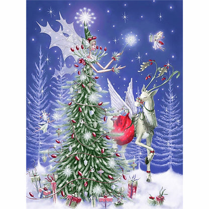 Christmas Tree Reindeer - Full Round Drill Diamond Painting 40*50CM