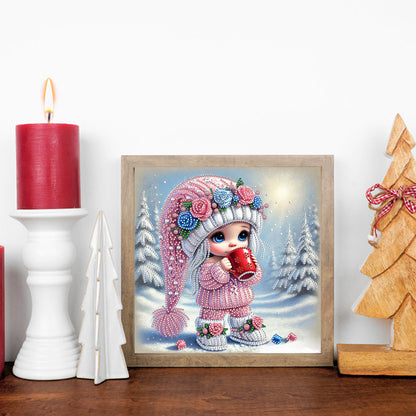 Little Girl In Snow Scene - Special Shaped Drill Diamond Painting 30*30CM
