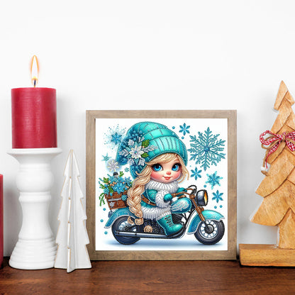 Little Girl In Snow Scene - Special Shaped Drill Diamond Painting 30*30CM