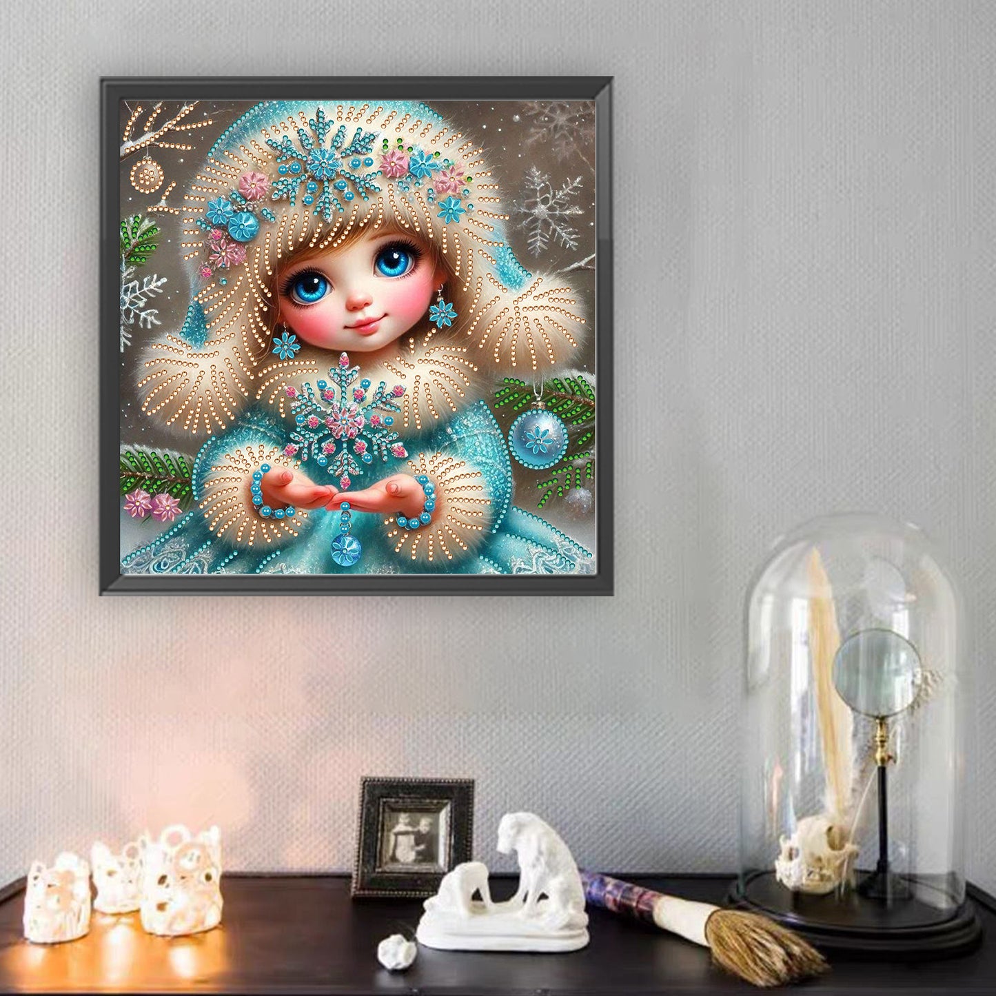 Little Girl In Snow Scene - Special Shaped Drill Diamond Painting 30*30CM