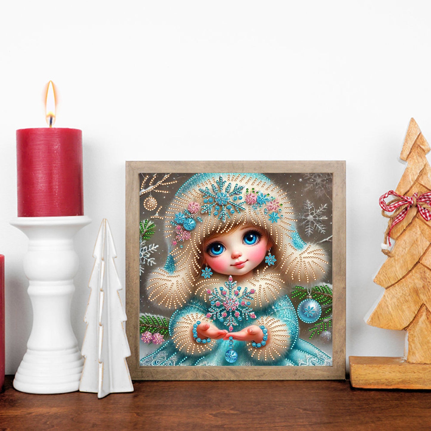 Little Girl In Snow Scene - Special Shaped Drill Diamond Painting 30*30CM