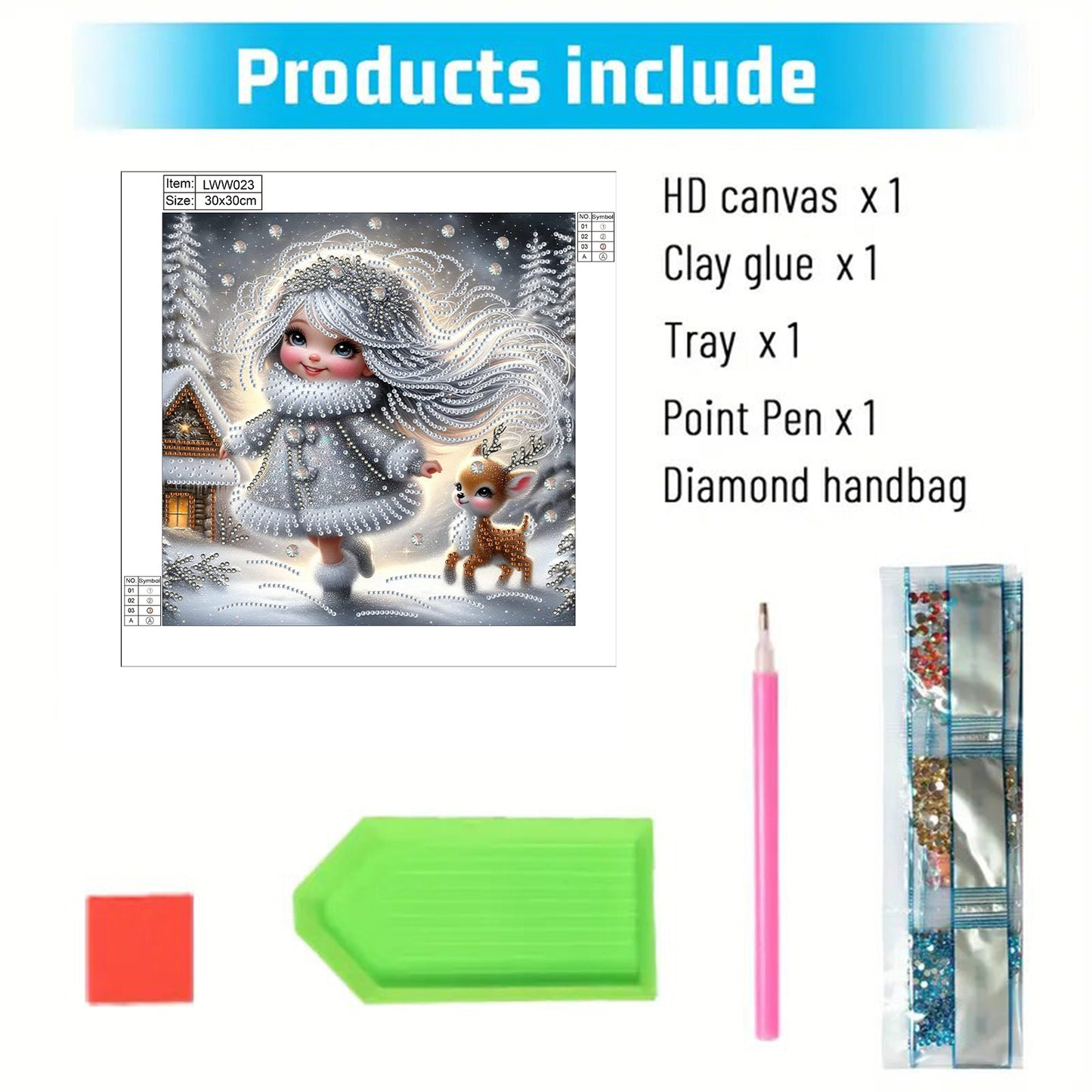 Little Girl In Snow Scene - Special Shaped Drill Diamond Painting 30*30CM