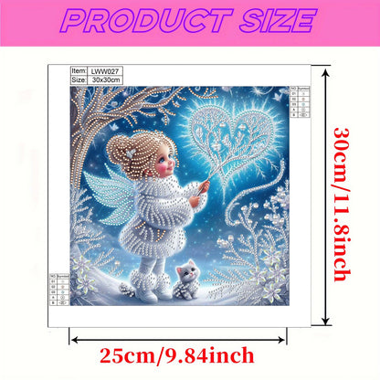 Little Girl In Snow Scene - Special Shaped Drill Diamond Painting 30*30CM