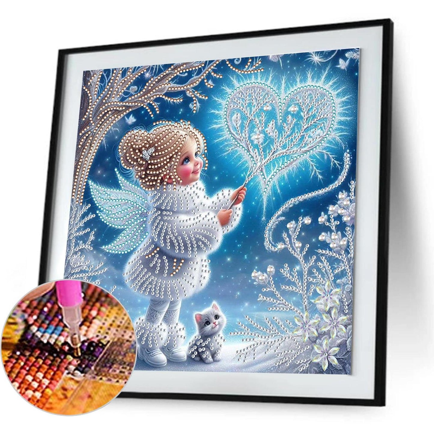 Little Girl In Snow Scene - Special Shaped Drill Diamond Painting 30*30CM