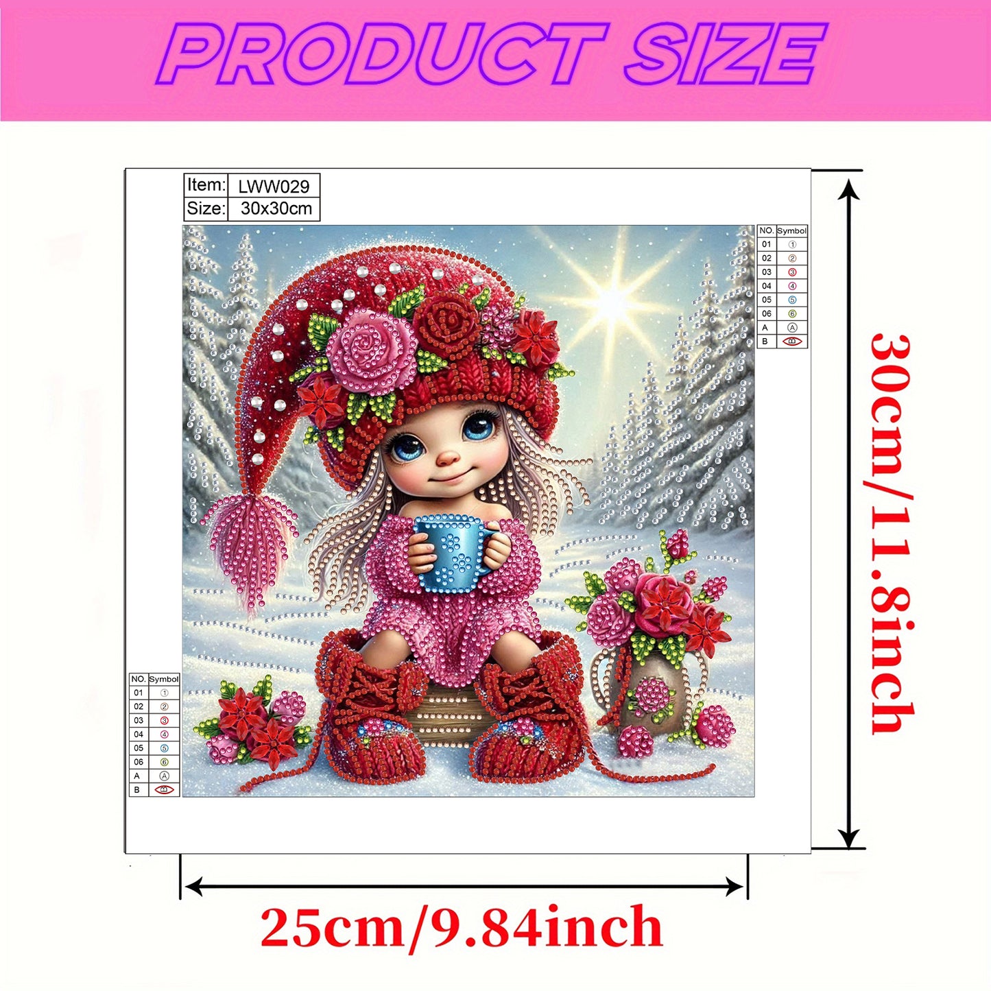 Little Girl In Snow Scene - Special Shaped Drill Diamond Painting 30*30CM