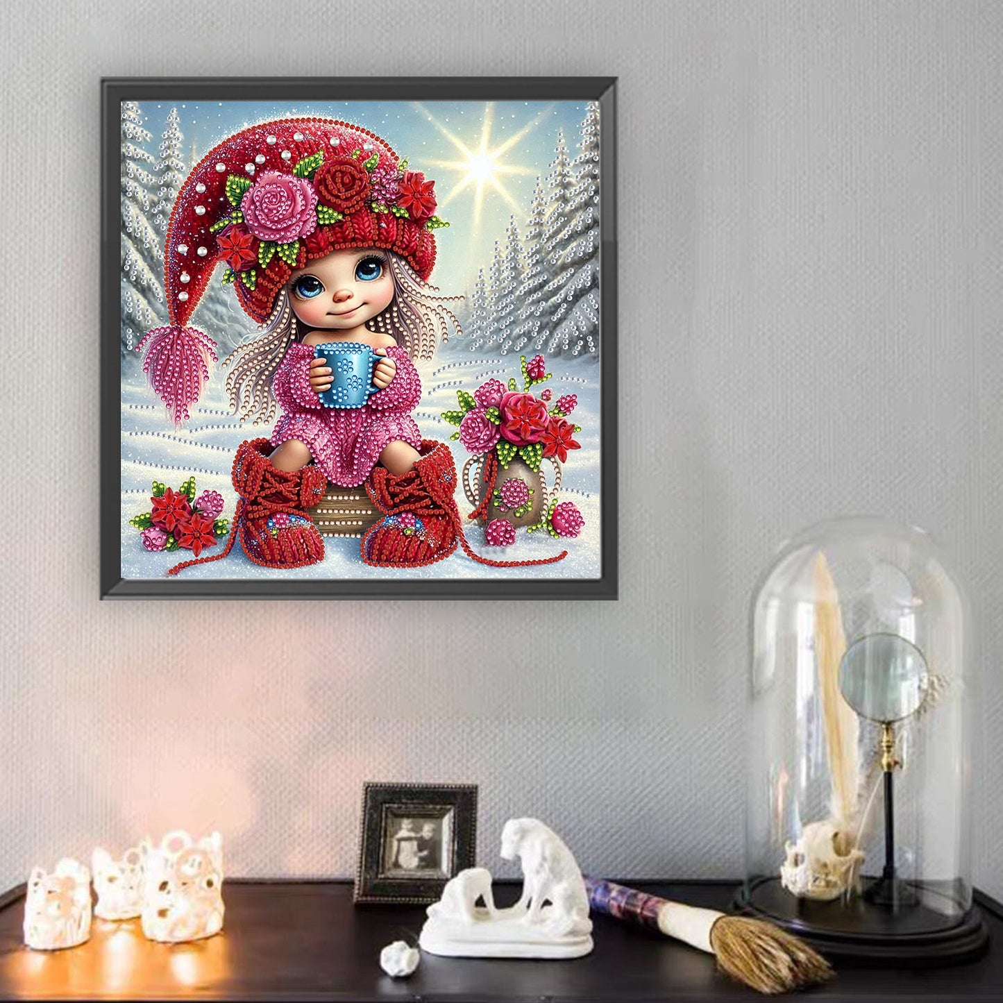 Little Girl In Snow Scene - Special Shaped Drill Diamond Painting 30*30CM