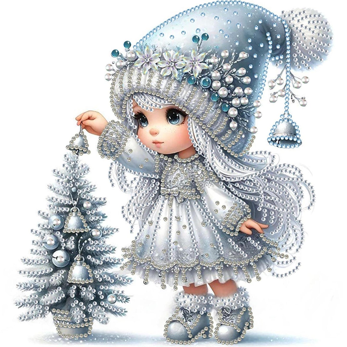 Little Girl In Snow Scene - Special Shaped Drill Diamond Painting 30*30CM