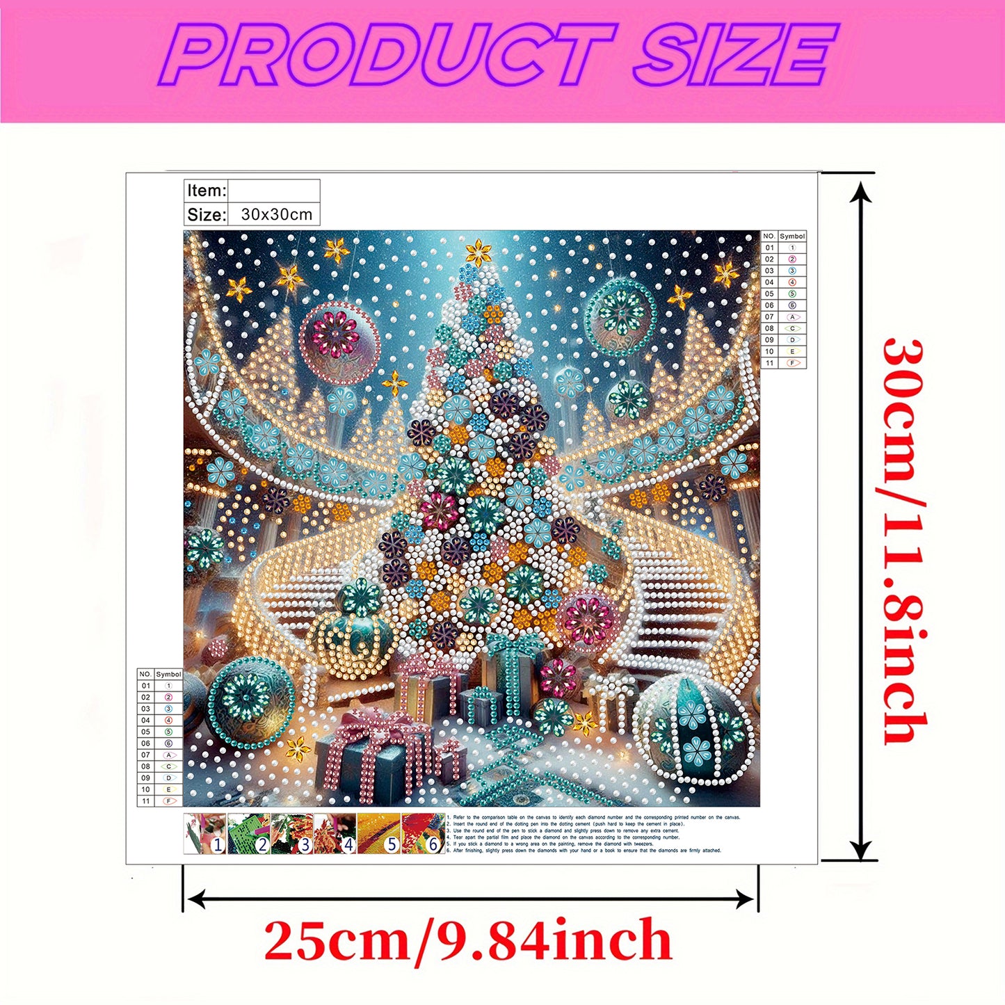 Christmas Tree - Special Shaped Drill Diamond Painting 30*30CM