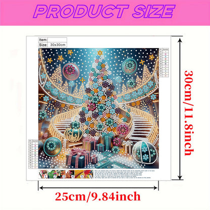 Christmas Tree - Special Shaped Drill Diamond Painting 30*30CM