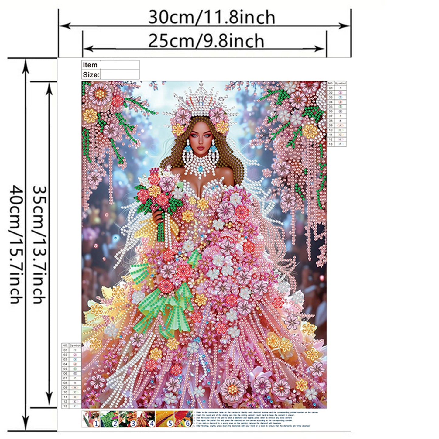 Flower Dress Beauty - Special Shaped Drill Diamond Painting 30*40CM