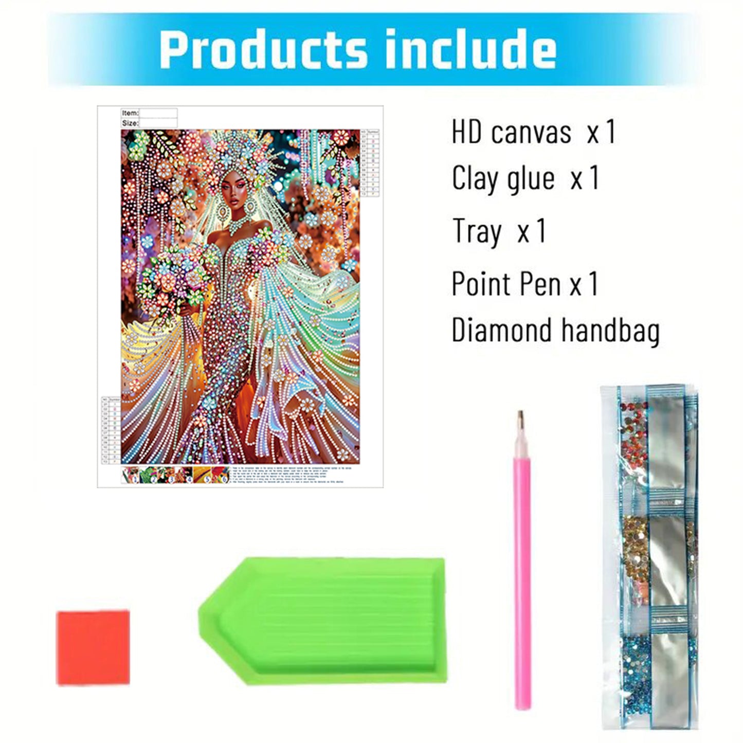 Flower Dress Beauty - Special Shaped Drill Diamond Painting 30*40CM