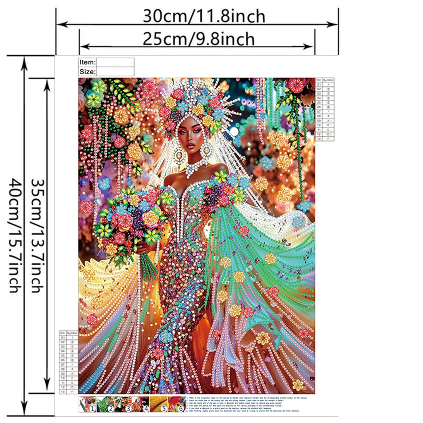 Flower Dress Beauty - Special Shaped Drill Diamond Painting 30*40CM