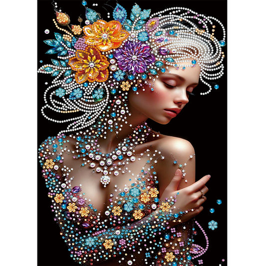 Flower Beauty - Special Shaped Drill Diamond Painting 30*40CM