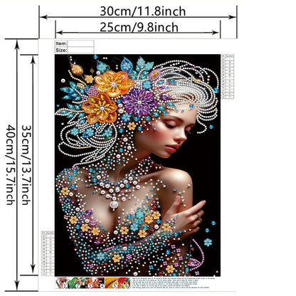 Flower Beauty - Special Shaped Drill Diamond Painting 30*40CM