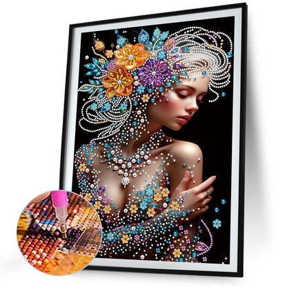 Flower Beauty - Special Shaped Drill Diamond Painting 30*40CM