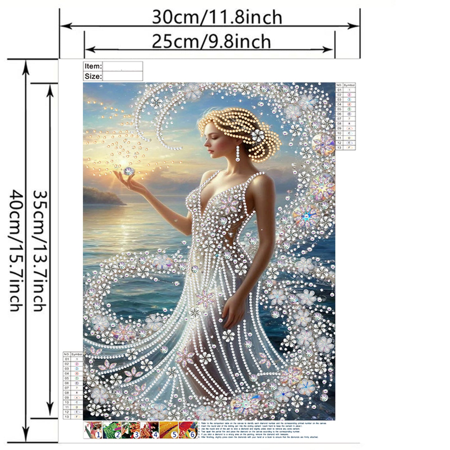 Water Elf Beauty - Special Shaped Drill Diamond Painting 30*40CM