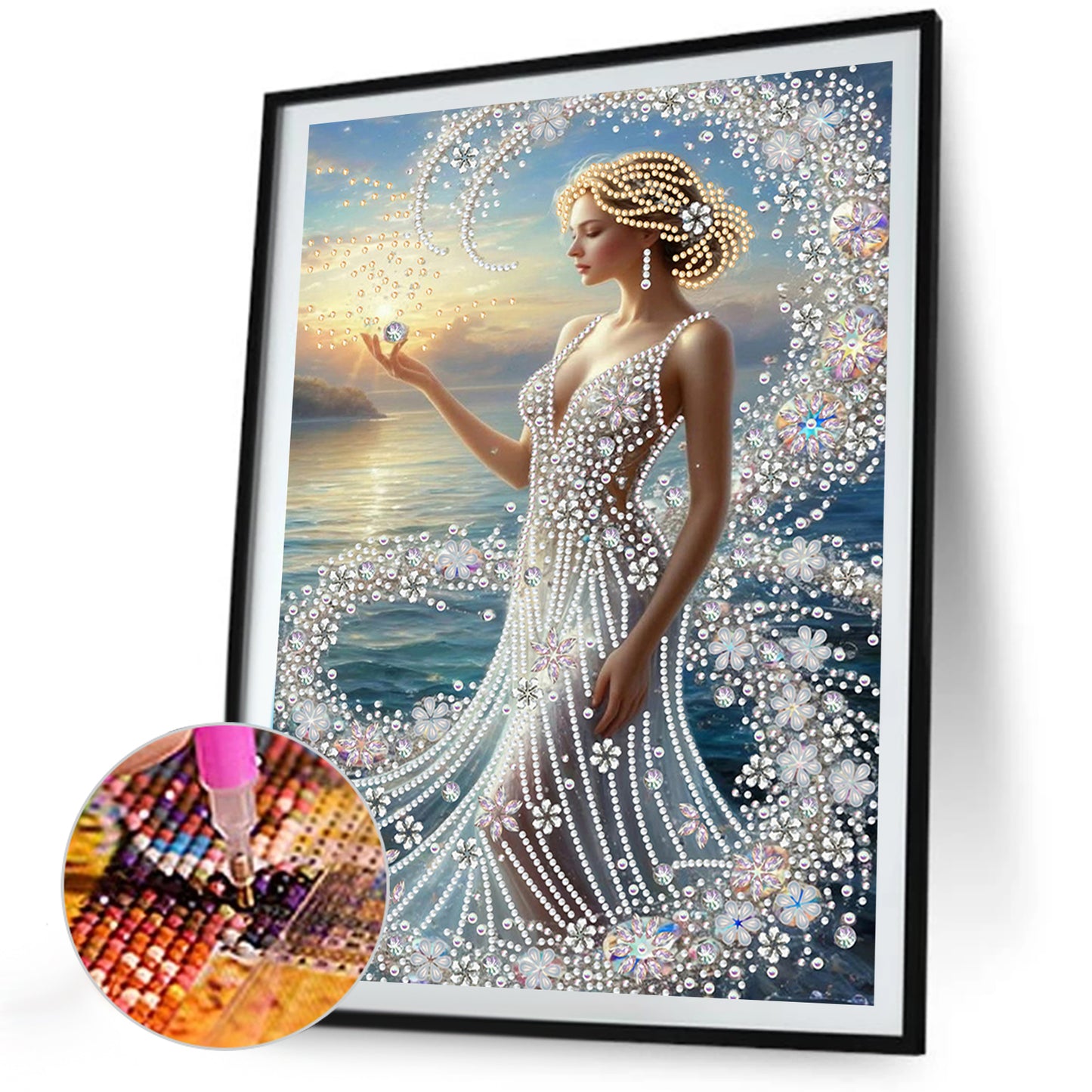 Water Elf Beauty - Special Shaped Drill Diamond Painting 30*40CM