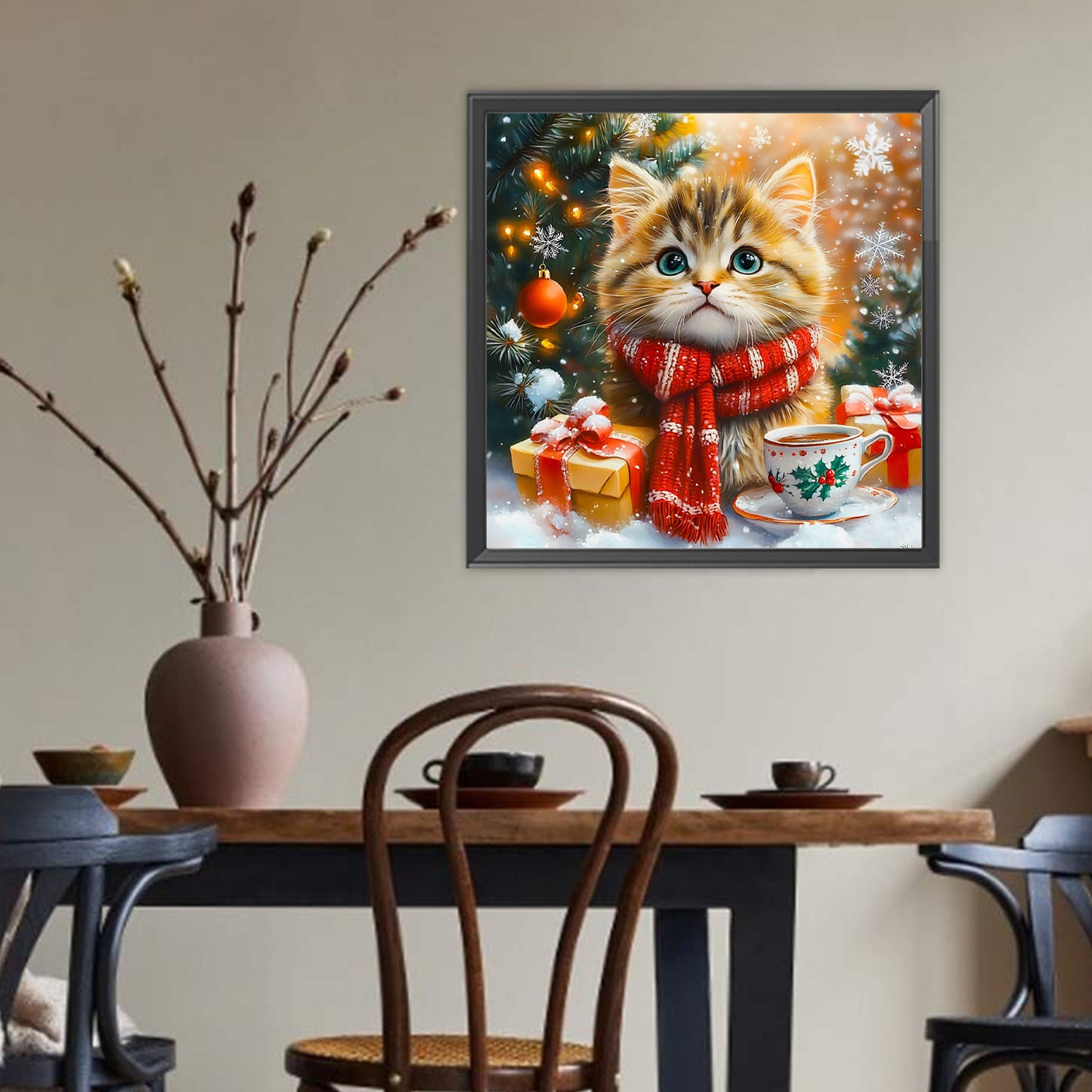 Winter Cat - Full Round Drill Diamond Painting 40*40CM