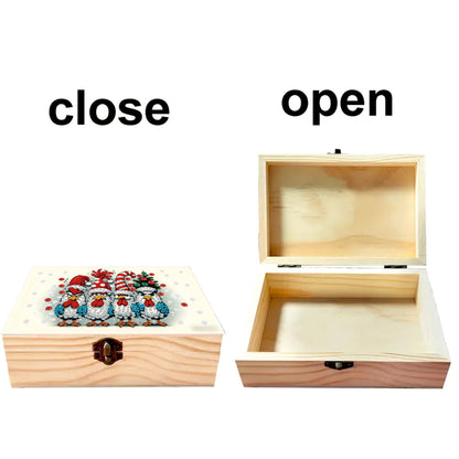 5D DIY Diamond Painting Handmade Wood Storage Box Crystal Storage Case (Chicken)