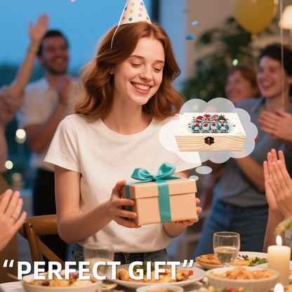 5D DIY Diamond Painting Handmade Wood Storage Box Crystal Storage Case (Chicken)