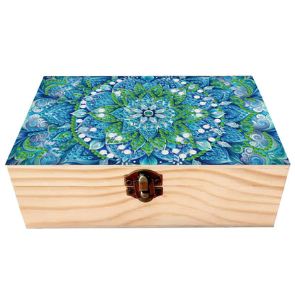 5D DIY Diamond Painting Handmade Wood Storage Box Crystal Storage Case (Mandala)