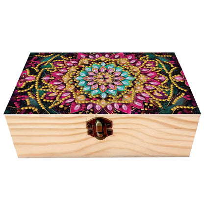5D DIY Diamond Painting Handmade Wood Storage Box Crystal Storage Case (Mandala)