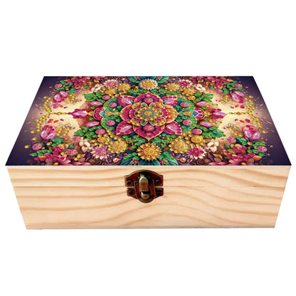 5D DIY Diamond Painting Handmade Wood Storage Box Crystal Storage Case (Pattern)