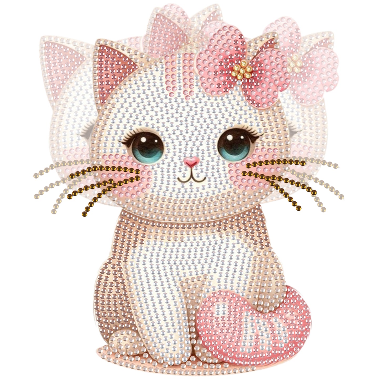 2D Flat DIY Cat Acrylic Shaking Head Diamond Painting Tabletop Ornaments Kit