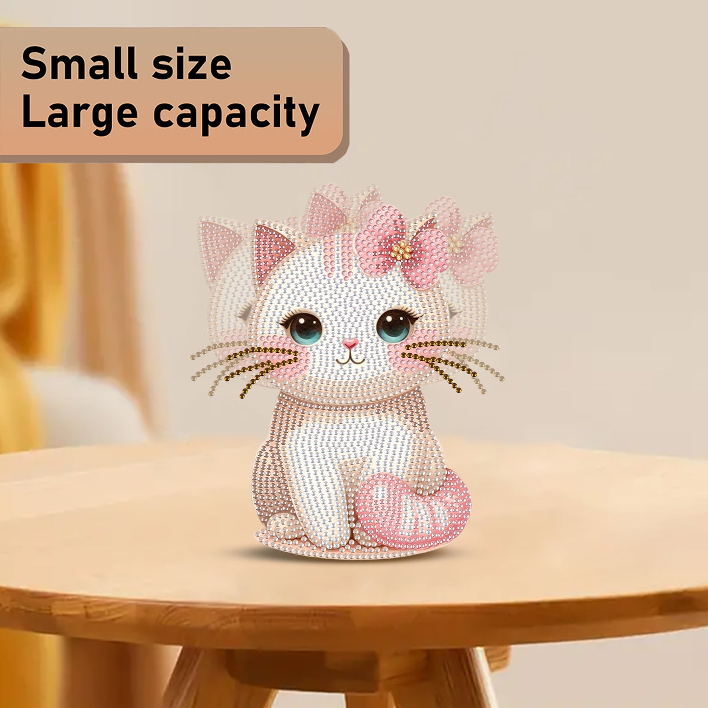 2D Flat DIY Cat Acrylic Shaking Head Diamond Painting Tabletop Ornaments Kit