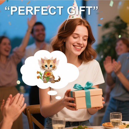 2D Flat DIY Cat Acrylic Shaking Head Diamond Painting Tabletop Ornaments Kit