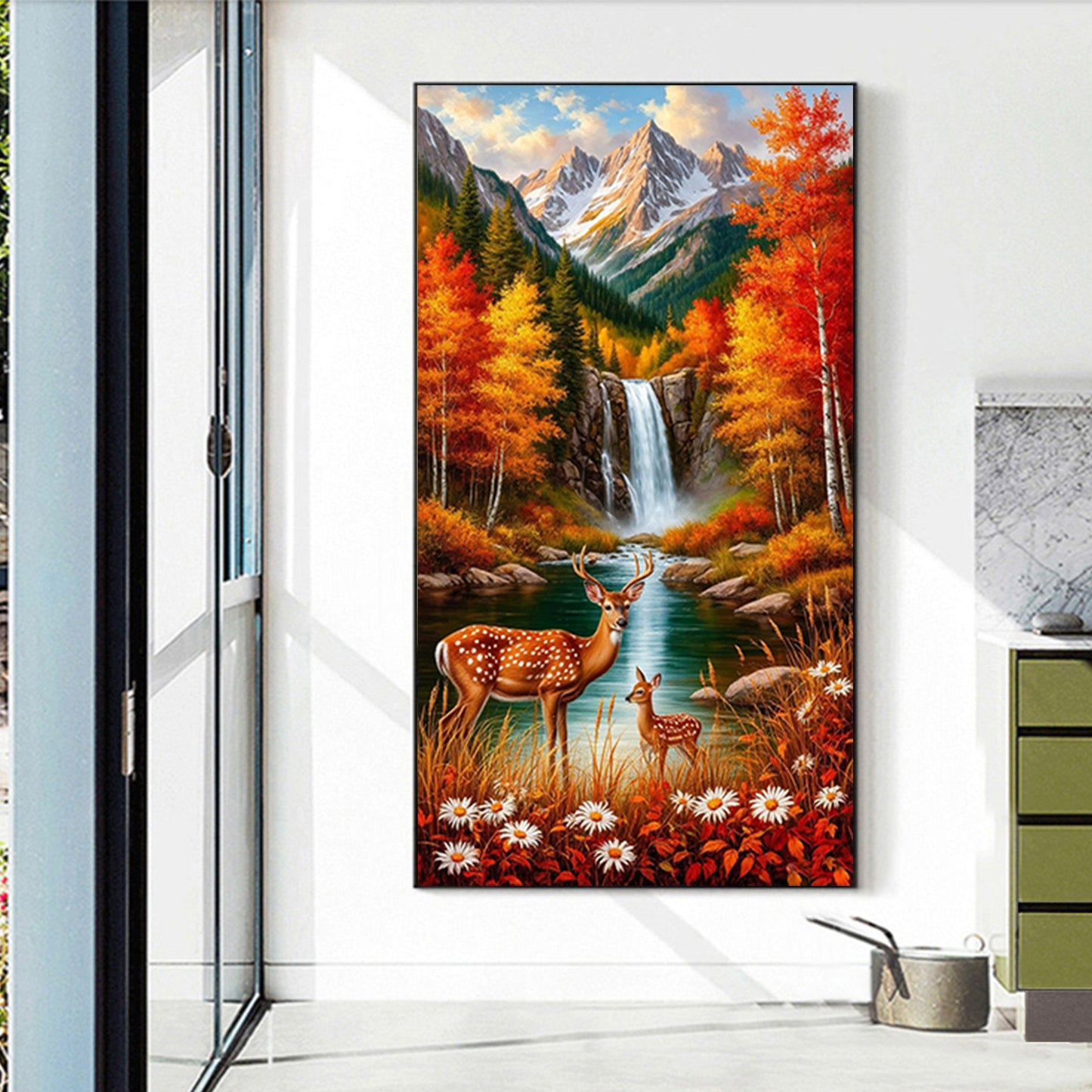 Autumn Reindeer - Full Round Drill Diamond Painting 40*70CM