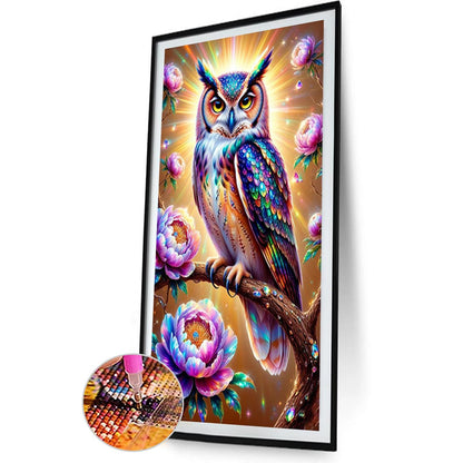 Owl - Full Round Drill Diamond Painting 40*70CM
