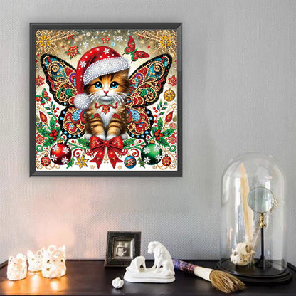 Christmas Cat - Special Shaped Drill Diamond Painting 30*30CM