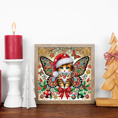 Christmas Cat - Special Shaped Drill Diamond Painting 30*30CM