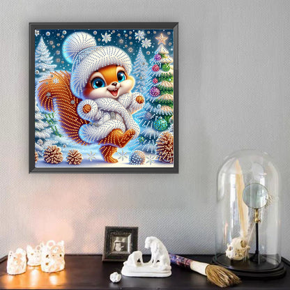 Christmas Squirrel - Special Shaped Drill Diamond Painting 30*30CM