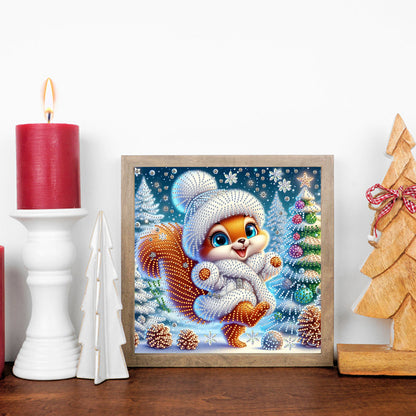 Christmas Squirrel - Special Shaped Drill Diamond Painting 30*30CM