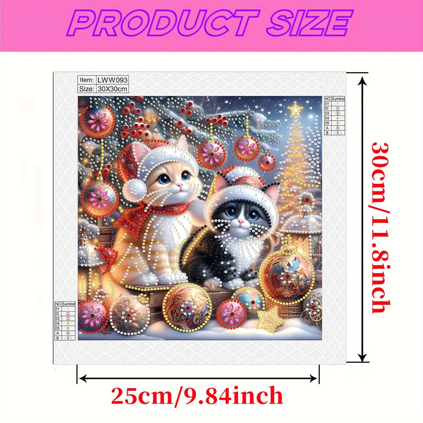 Christmas Cat - Special Shaped Drill Diamond Painting 30*30CM