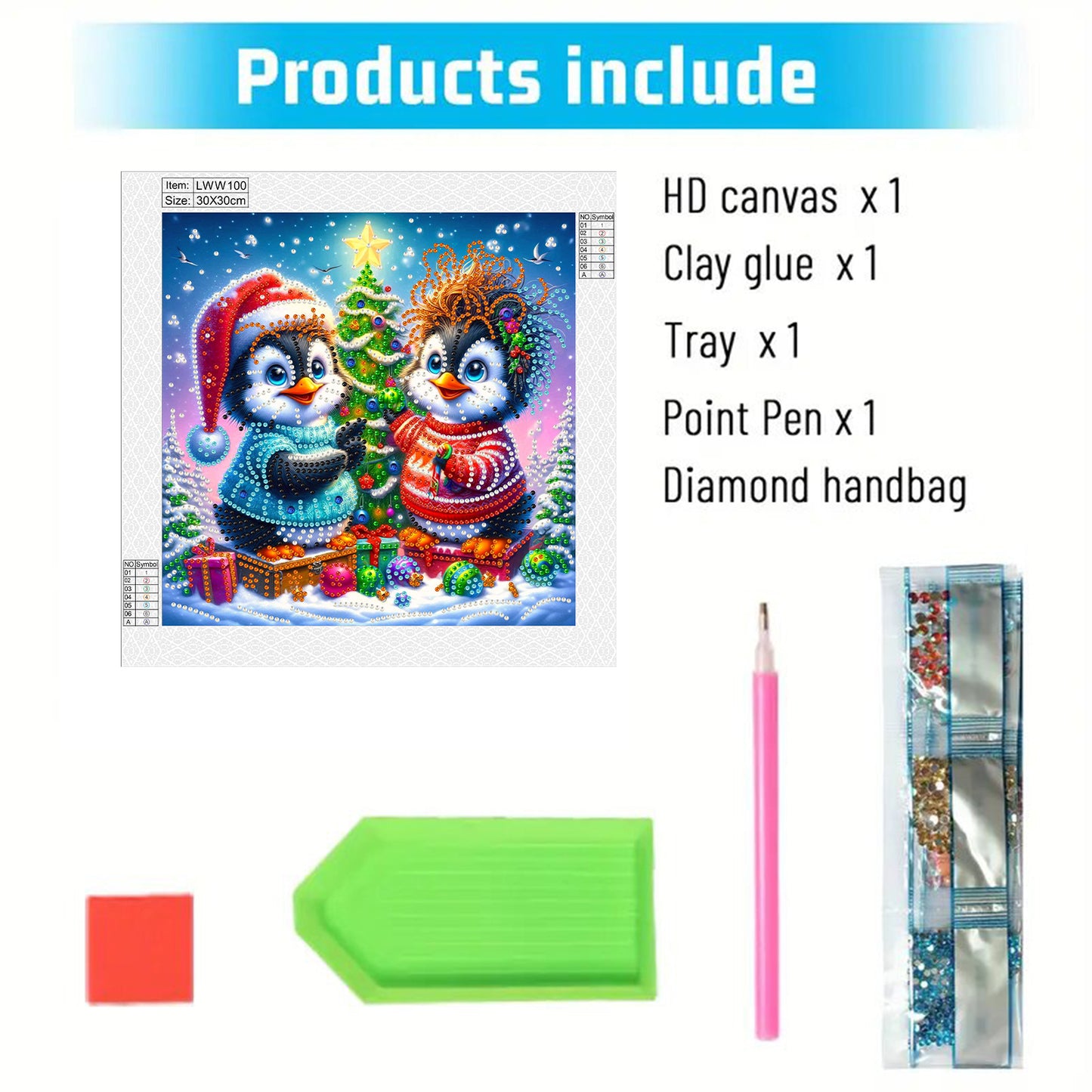 Christmas Penguin - Special Shaped Drill Diamond Painting 30*30CM