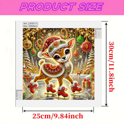 Christmas Fawn - Special Shaped Drill Diamond Painting 30*30CM