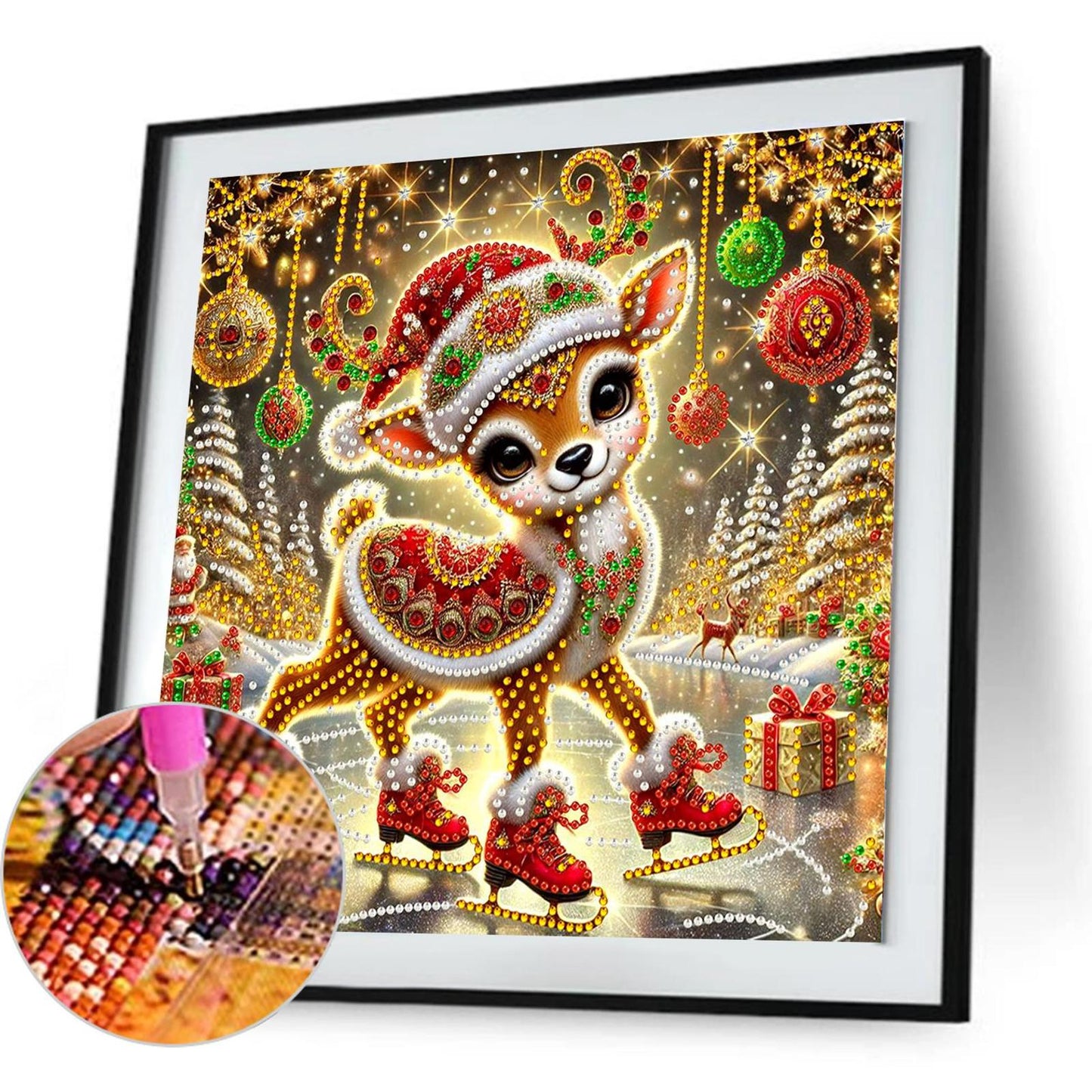 Christmas Fawn - Special Shaped Drill Diamond Painting 30*30CM