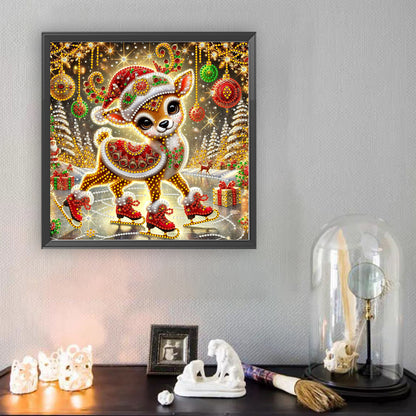 Christmas Fawn - Special Shaped Drill Diamond Painting 30*30CM