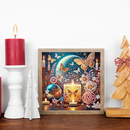 Dreamy Flower Candles - Special Shaped Drill Diamond Painting 30*30CM